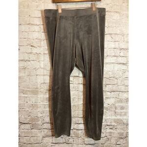 J. Jill Velour Pants Womens XL Pure Jill Brown Elastic Waist Pull On Stretch